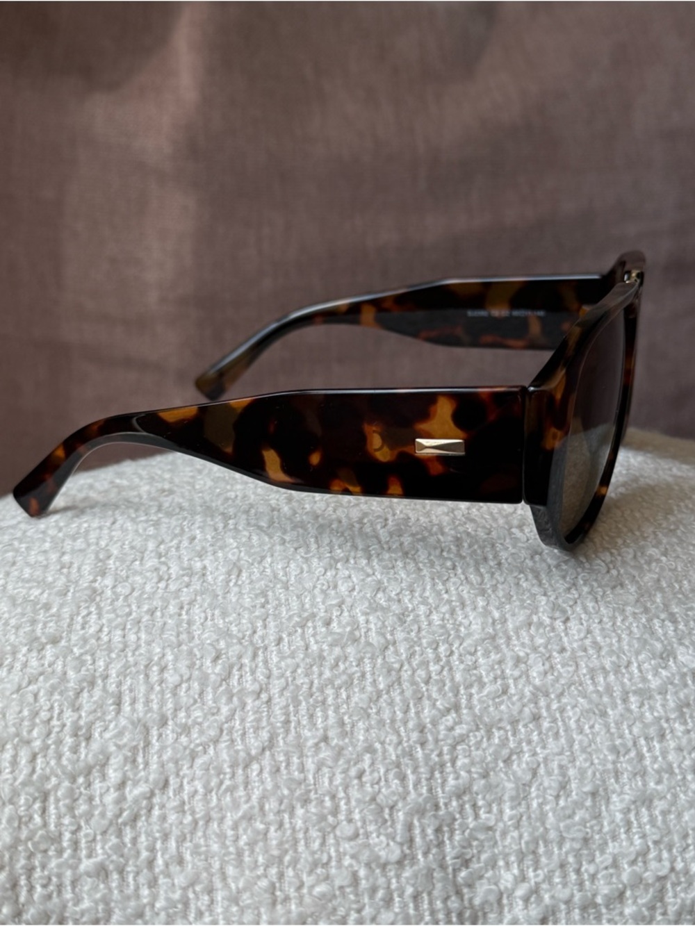 Tortoiseshell Oversized Aviator Sunglasses, SOJOS, Brown Lenses, Trendy - Picture 5 of 9